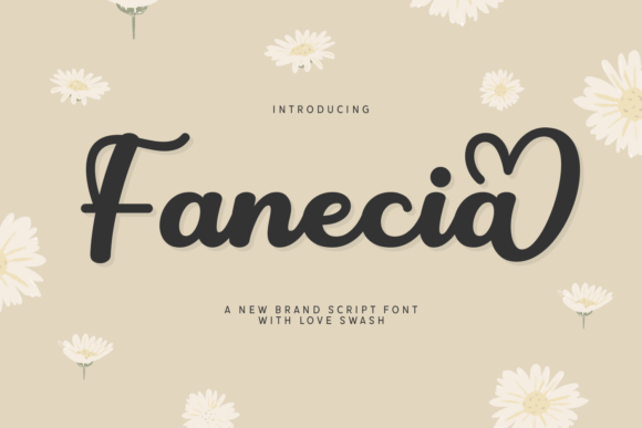 Fanecia: A Bold Script Font with Playful Heart Swashes